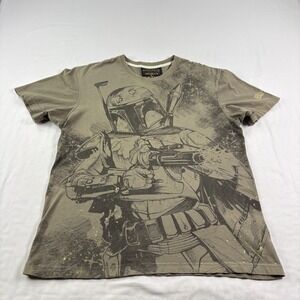 Star Wars Marc Ecko Shirt Mens Large Green Boba Fett Graphic AOP Crew Neck